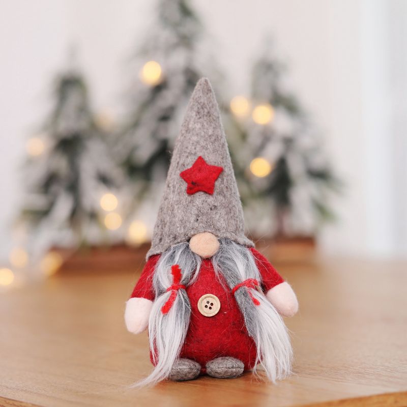 Vrolijk Kerstfeest Star Hoed Zweedse Santa Gnome Pluche Pop Ornamenten Handgemaakte Elf Speelgoed Home Party Decoratie