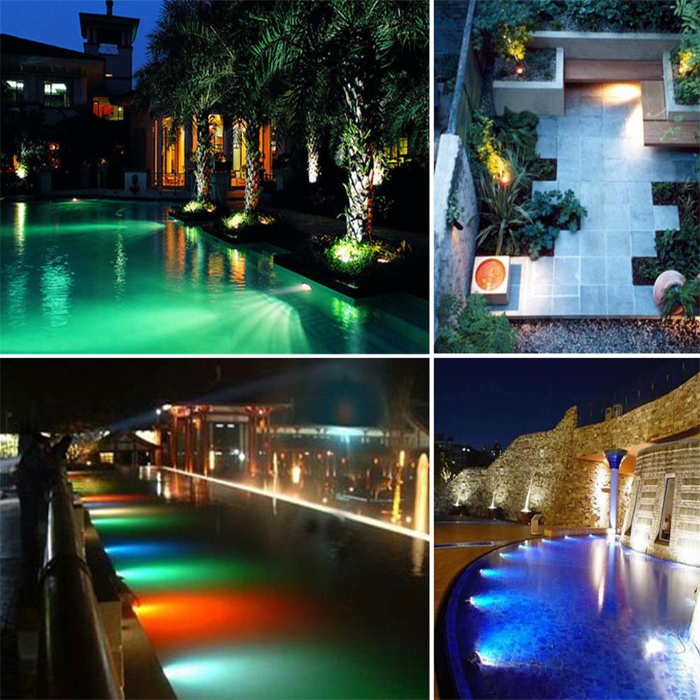 IR Remote 12V 10W RGB Colorful Pool LED Spot Lights Landscape Garden Fountain Underwater Decor IP67 Waterproof Spotlights Lamp