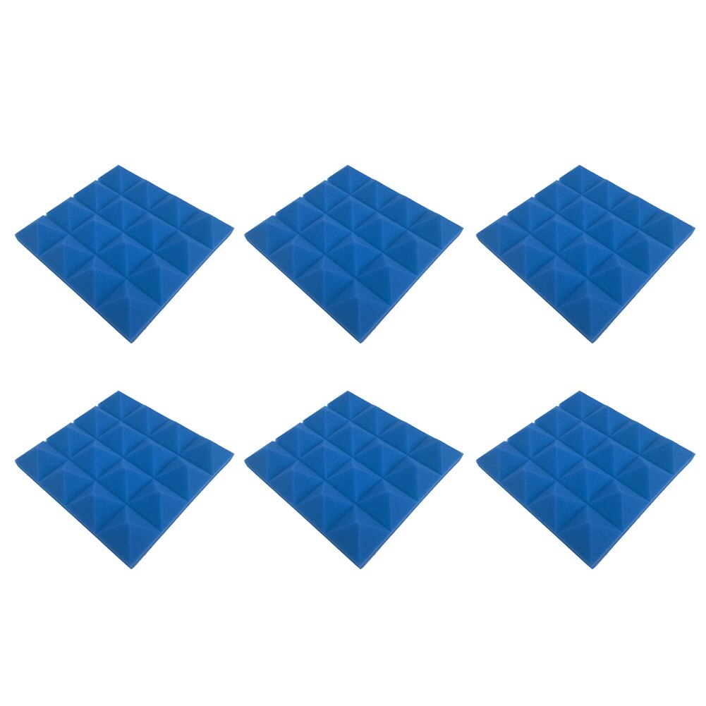 Azulejos de espuma de esponja para estudio, paneles de espuma de insonorización, acolchado de sonido para estudio, Panel acústico, cojín de espuma insonorizado, 6 uds.: Dark Blue