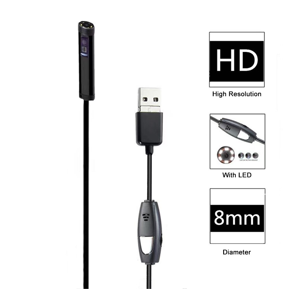 3 In 1 Inspectie Camera Met Kabel Smartphone Industriële Endoscoop Dual Lens Flexibele Waterdichte Verstelbare Led Hd Borescope