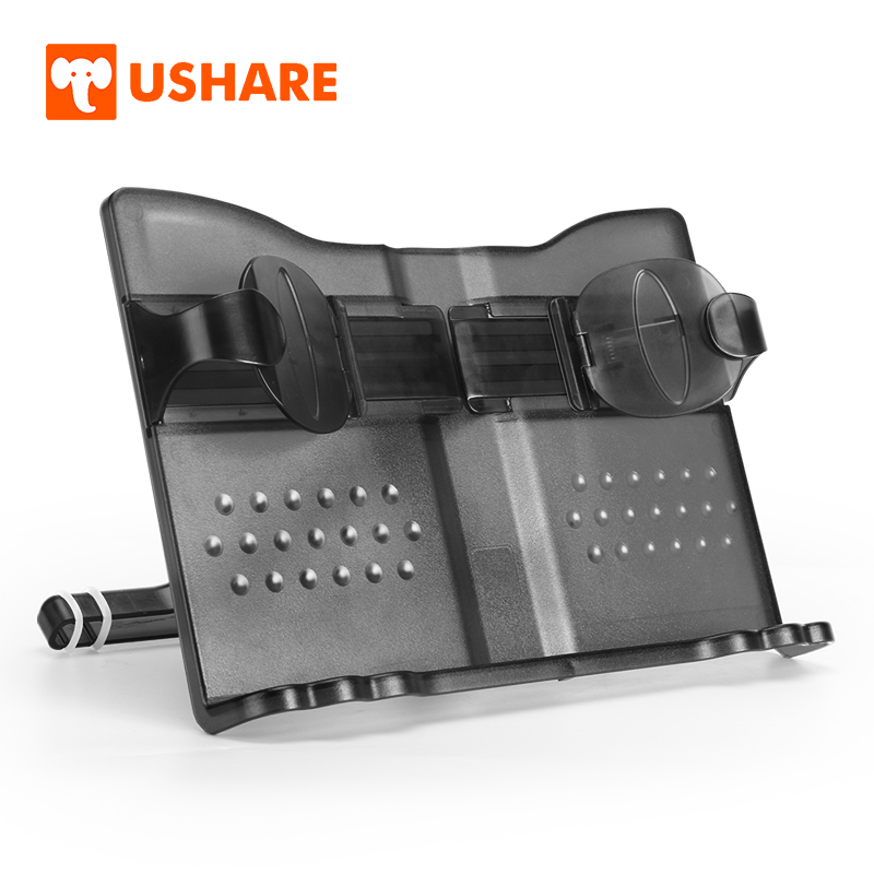 Ushare – support de livre de lecture , étagère Portable réglable en ABS pour lire, cuisiner, serre-livres de musique,: black