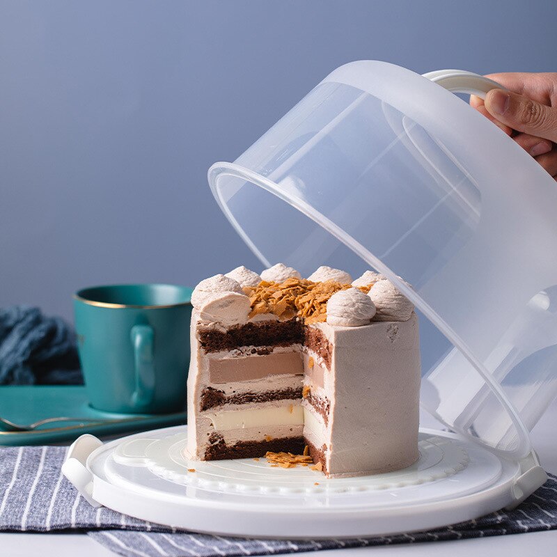 Jo life 1 set genomskinlig tårtlåda plast bröllopstårta förpackningsunderlag klara lådor cupcake muffin kupolhållare