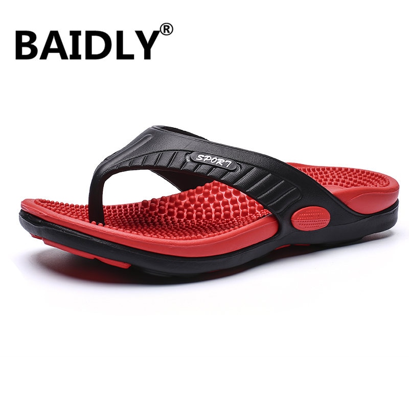 Summer Men Slippers Open Toe Slippers Beach Shoes Massage Bathroom Flip Flops Casual Male Shoes