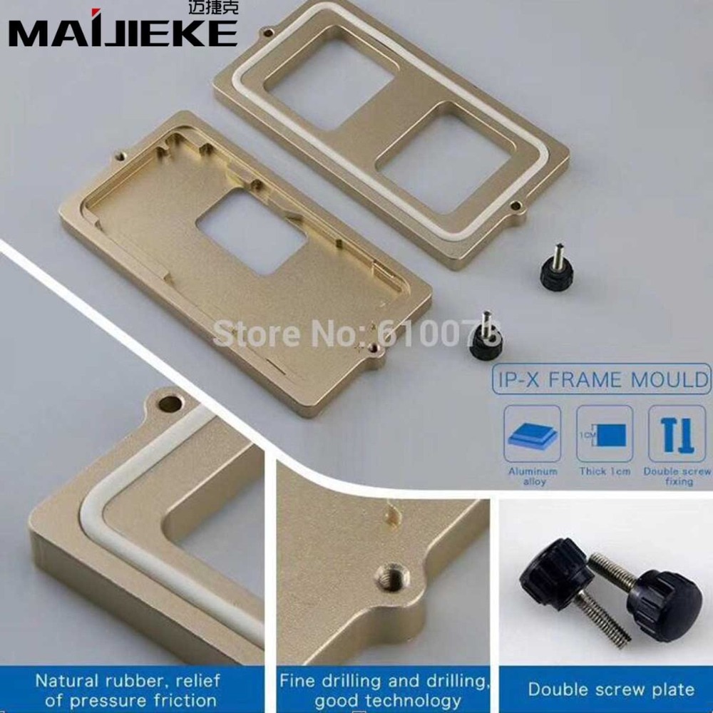 MAIJIEKE Top Frame mould for iphone XS Max glass frame cold glue holding mold for iPhone X XS Screen frame Dedicated