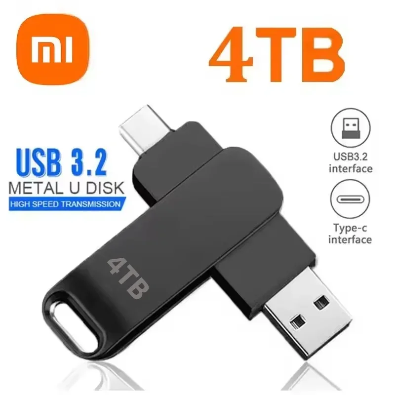 XIAOMI 16TB Flash Drives USB 3.2 High Speed USB Transfer Metal Pendrive Memory Card Pendrive Flash Disk Memoria Waterproof Stick: WHITE