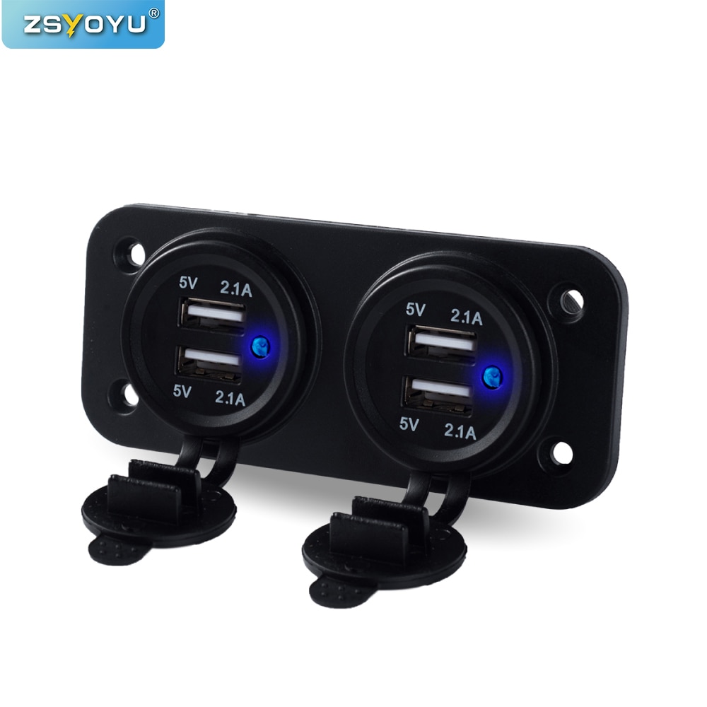 Several Usb Ports Socket 12V Auto Double QC3.0 Fast Charger Built-In Car Camper Multi Plug Port Adapter Charger Recessed Cars