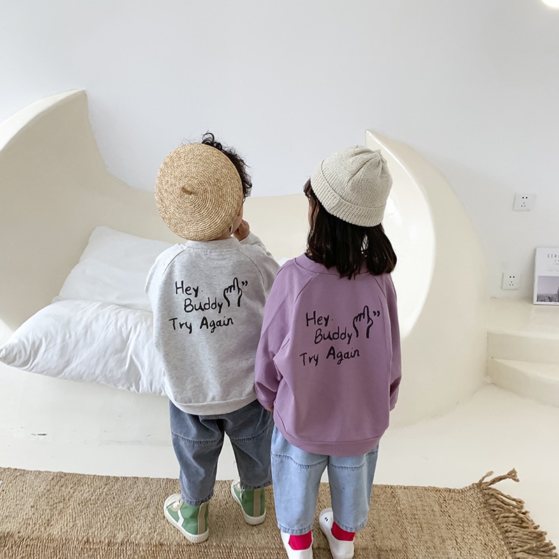 Spring autumn cartoon long sleeve jackets for boys and girls children letters casual coats outwear