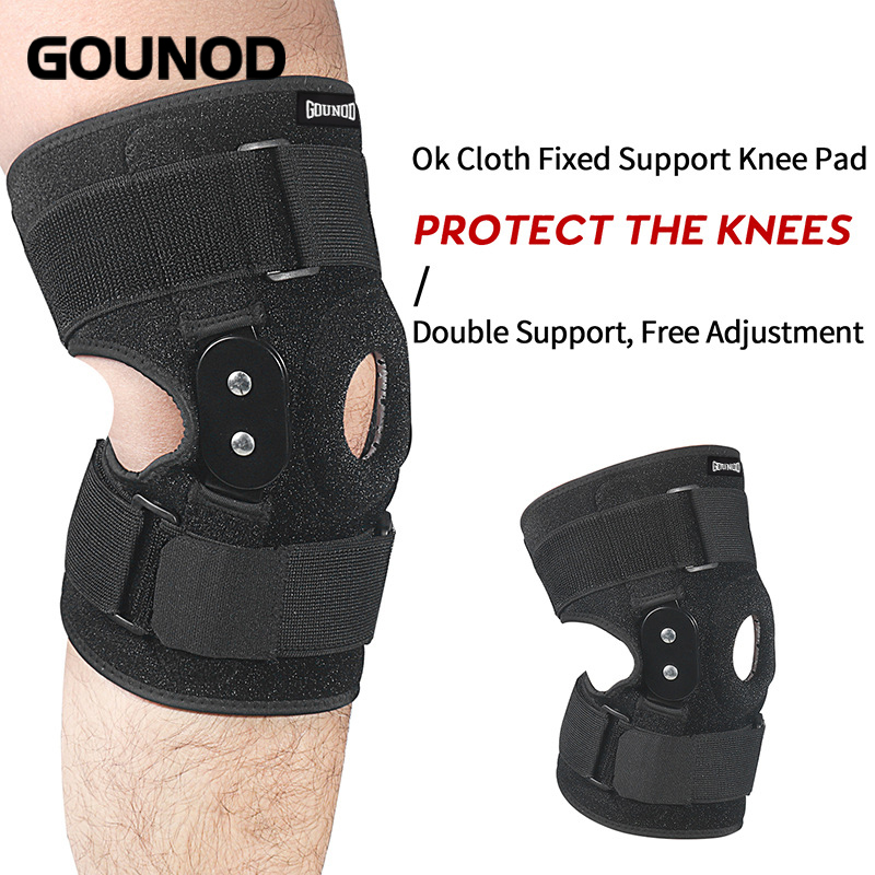 Rodillera con bisagras ajustables GOUNOD, soporte para articulación de rodilla, envoltura de menisco, alivia la fatiga de la rodilla, 1 ud./2 unidades