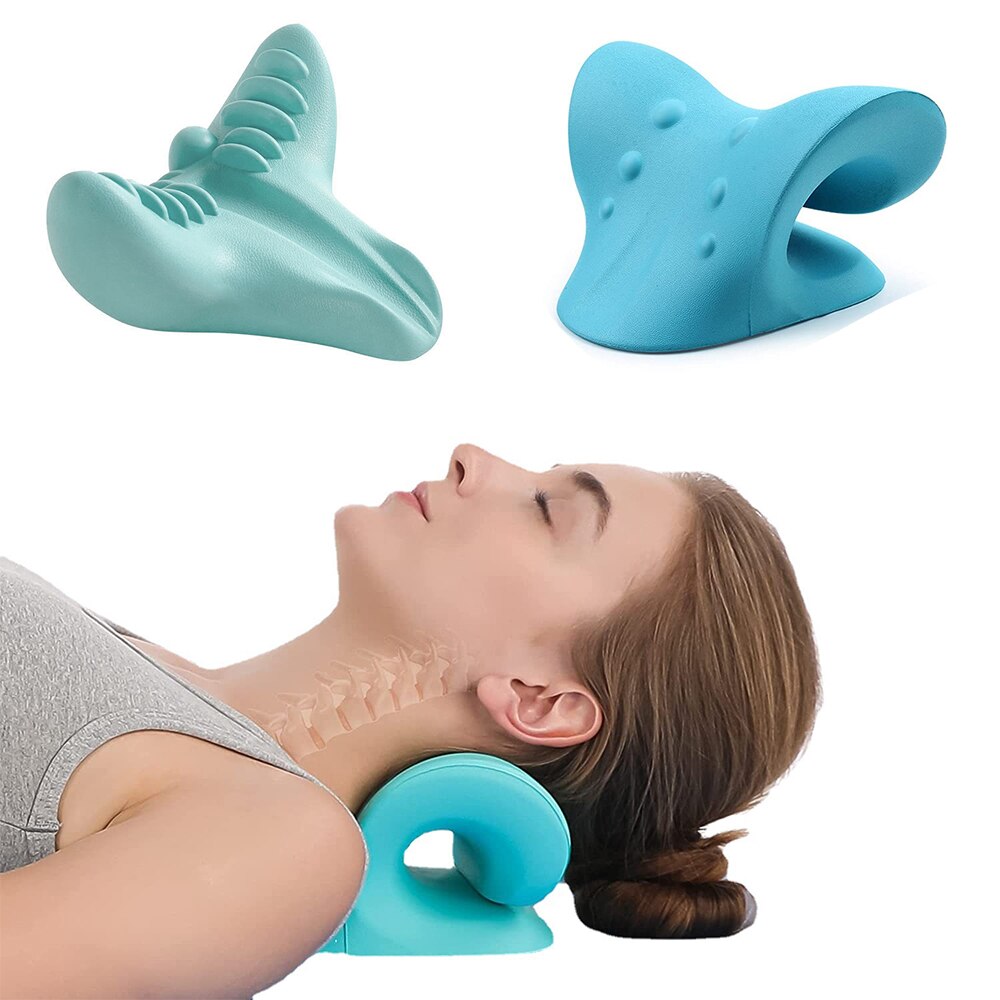 Neck and Shoulder Relaxer,Cervical Traction Device&amp;Neck Stretcher,Spine Alignment,Chiropractic Pillow,Traction Massager Pillow