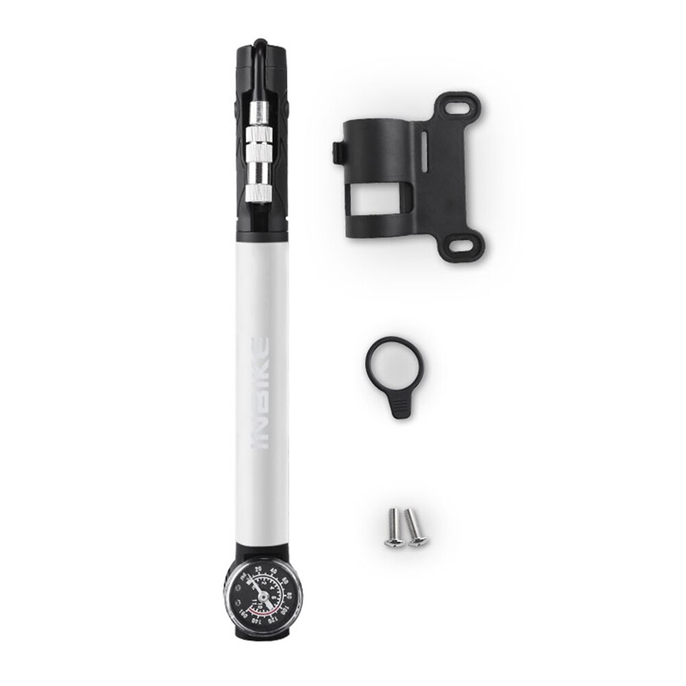 Mini Bike Pump Portable High-pressure Bike Tire Frame Pump Fits Presta Schrader with Pressure Gauge for Road Mountain Bikes