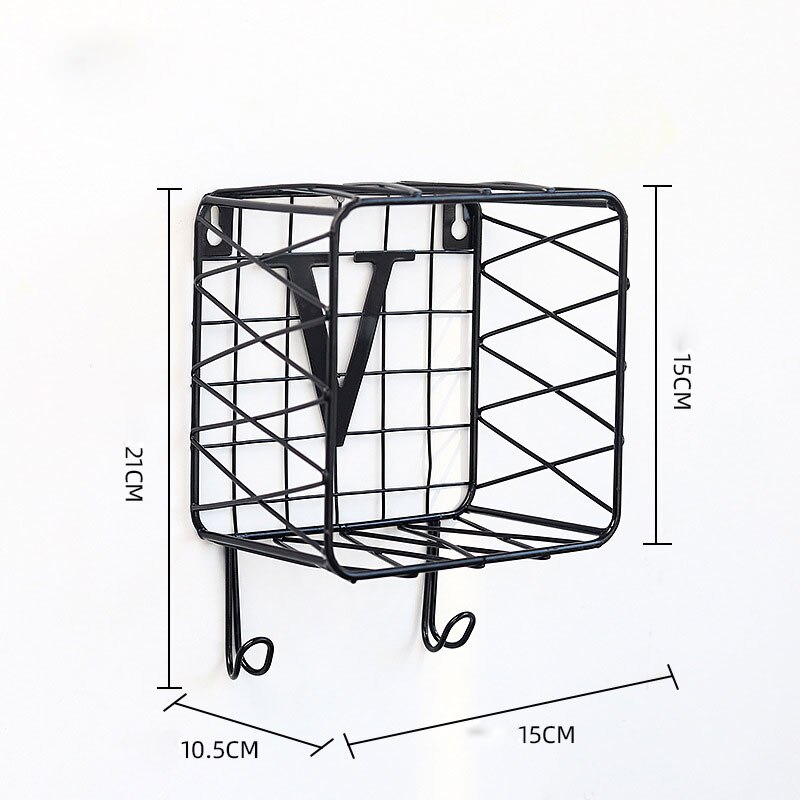 1pc lettre fer forgé magnétique porte-clés mural multi-fonctionnel maison organisateur bureau décoration de la maison: V