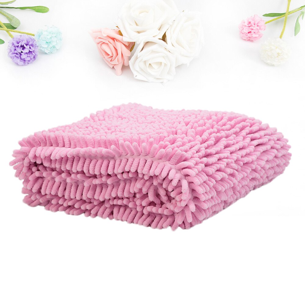 Huisdier Chenille Handdoek Hond Wateropname Handdoek Hond Chenille Douche Handdoek (Paars): Pink