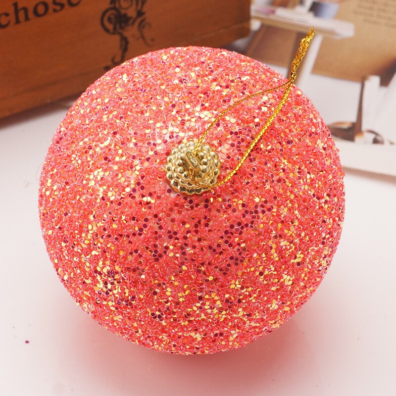 8cm Foam Balls Christmas Ornaments Ball Glitter Hang Balls Xmas Decorations Hanging Tree Pendants Year Party Ornament Decor
