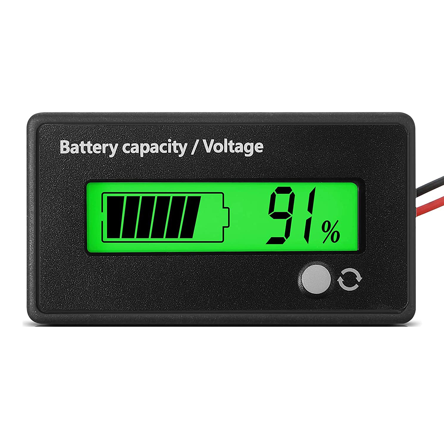 DC 12V 24V 36V 48V 72V Battery Capacity Voltage Meter with Alarm, Battery Capacity Gauge Indicator, Battery Indicator Monitors: green
