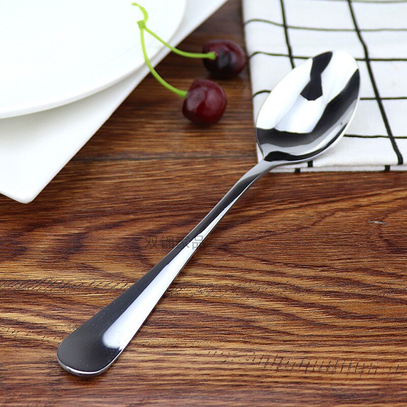 Extra Thick Spoon Stainless Steel Household Western Food Iron Children Big Dessert: No  1 Main Spoon  Tip