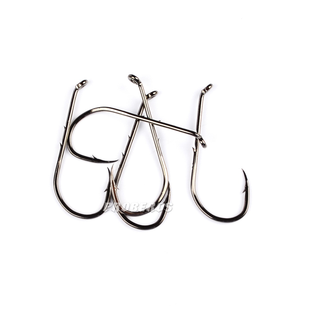 10pcs Barbed high carbon steel single hook Bait HookBarbed Fishing Hooks Sea Worm sofe lures Single Hook Set Fishing