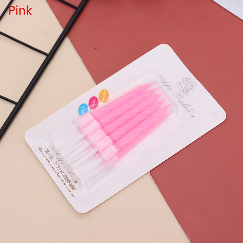 10pcs/set Thread Birthday Candles Cake Candle Wedding Party Decoration Supplies Stand Cake Candle: C