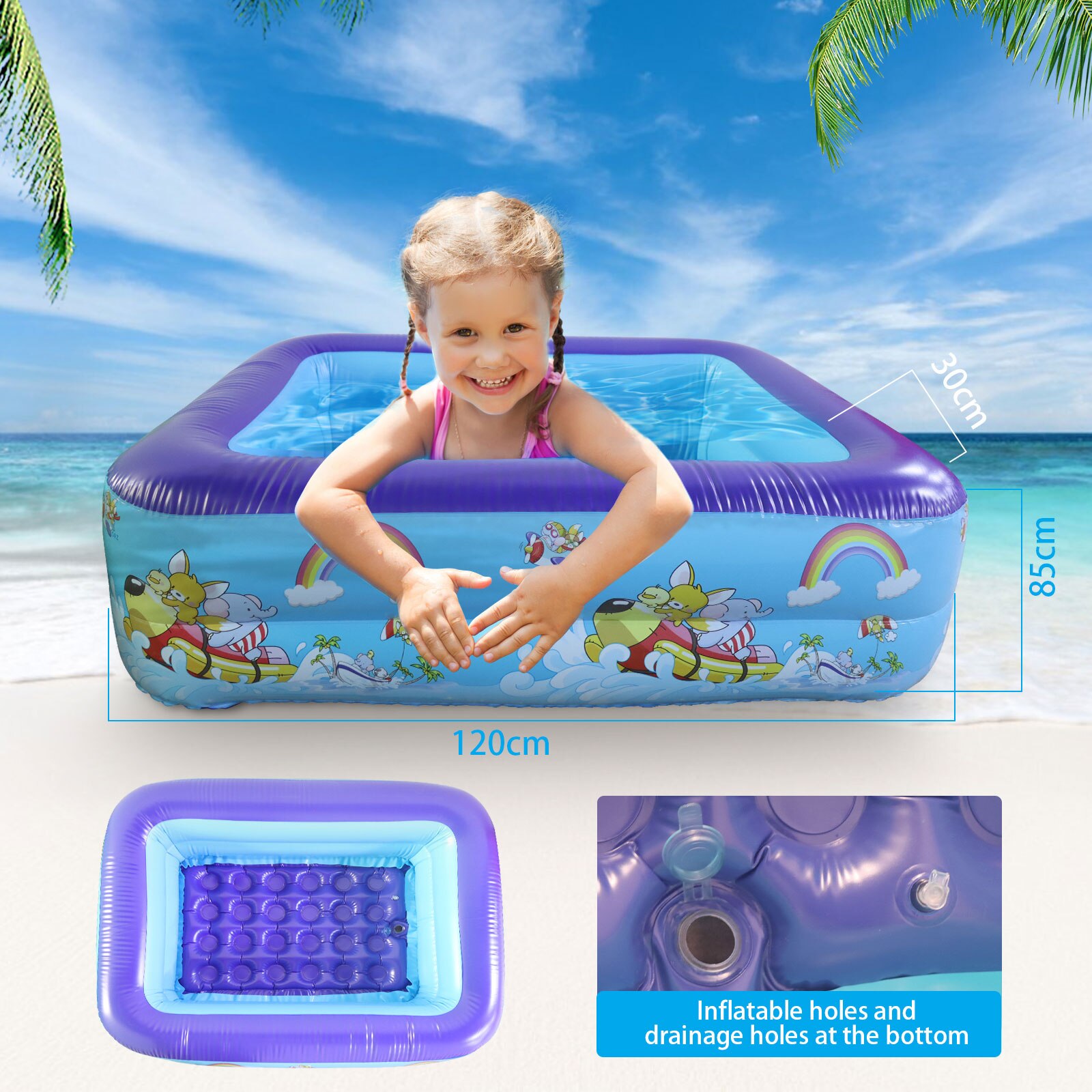Familie Opblaasbaar Pvc Zwembad Zomer Outdoor Achtertuin Water Speel Centrum Voor Kids Kinderen Thuis Vis Grote Zwembaden