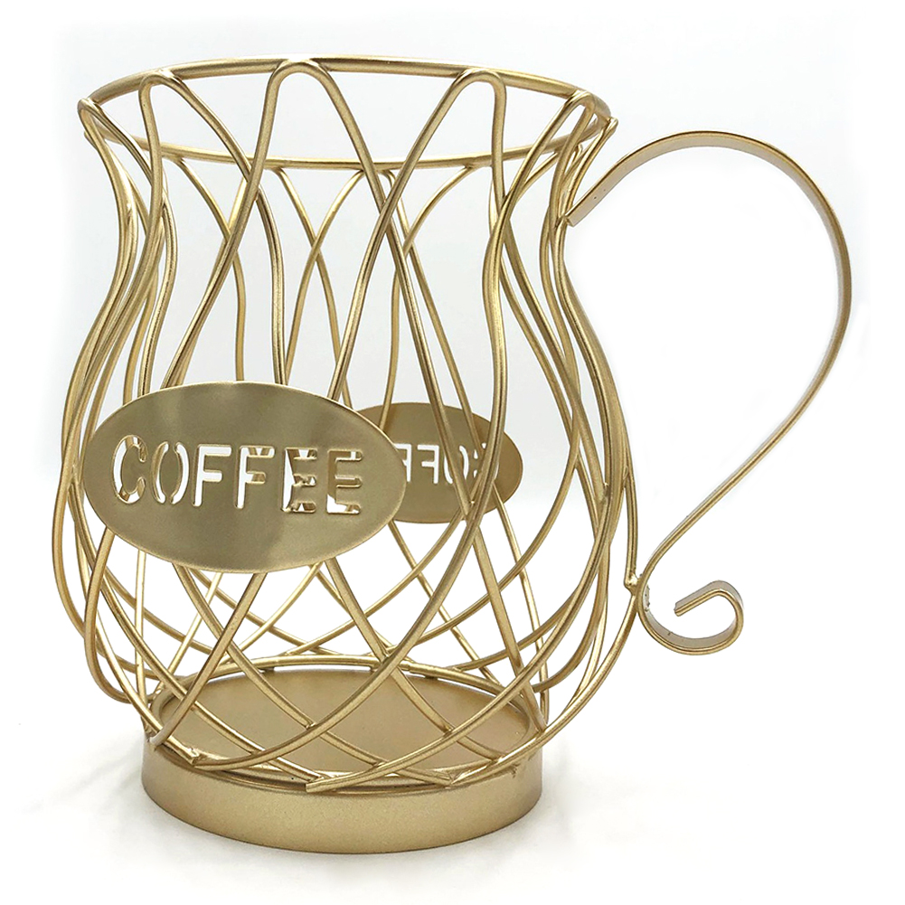Universal- Kaffee Kapsel Lagerung Korb Jahrgang Kaffee Schote Lagerung Kasten Schwarz Für Heimat Cafe Restaurant Tee Zimmer: Gold A