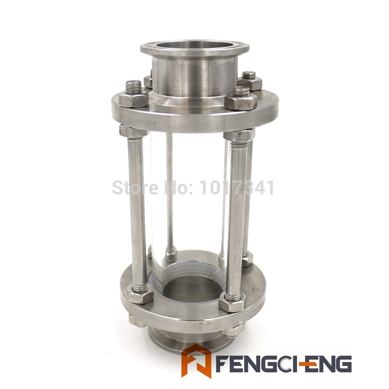 1.5"TC Inline Sight Glass, Sanitary Sight Glass, Tri Clover Type, Homebrew Hardware, 3A