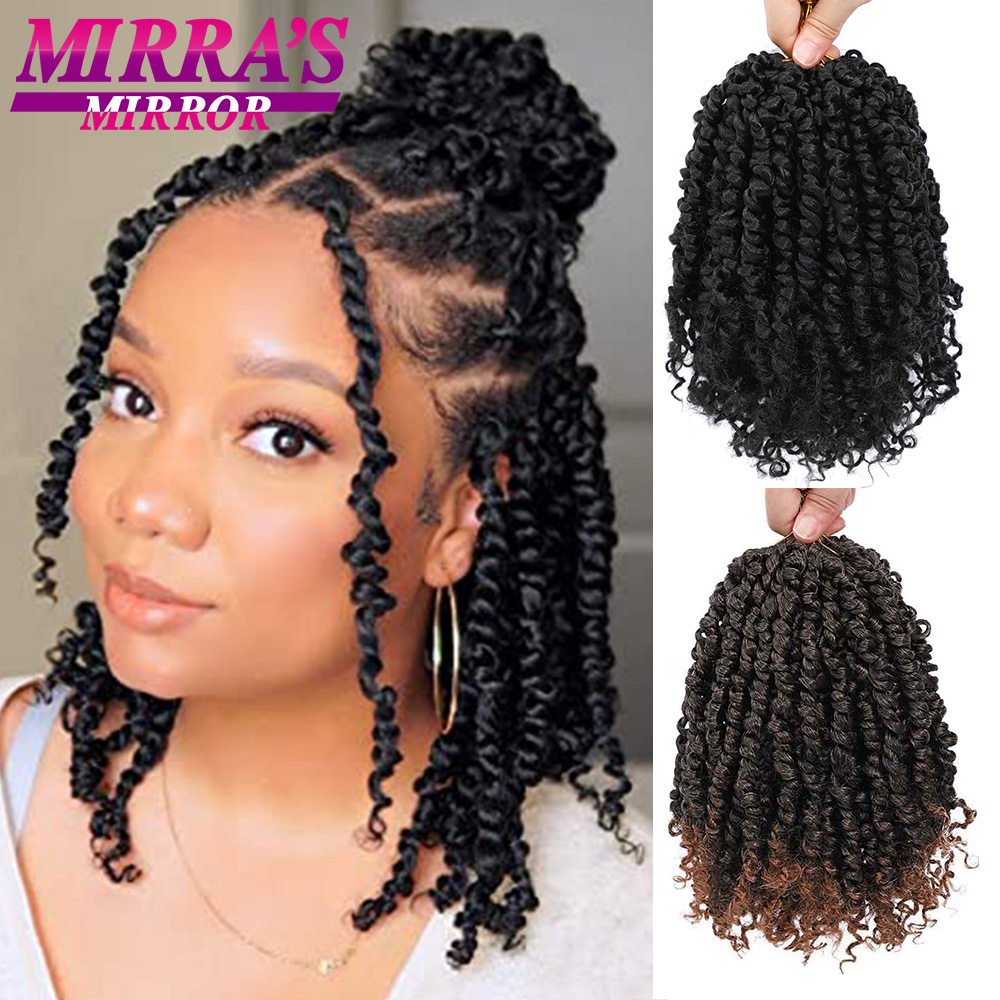 Bob corto Pre Twisted Passion Twist Crochet Hair 6/8 pulgadas trenzas de ganchillo pre-bucle para mujeres extensiones de cabello trenzado sintético