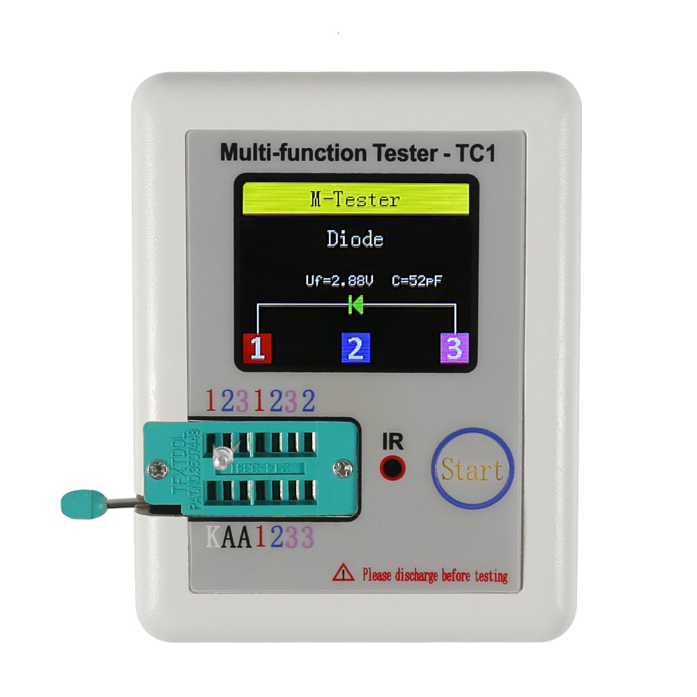 Probador de transistores de lcr-tc1, medidor lcr, tc1, pantalla de 1,8 pulgadas, probador de transistores tft multifunción