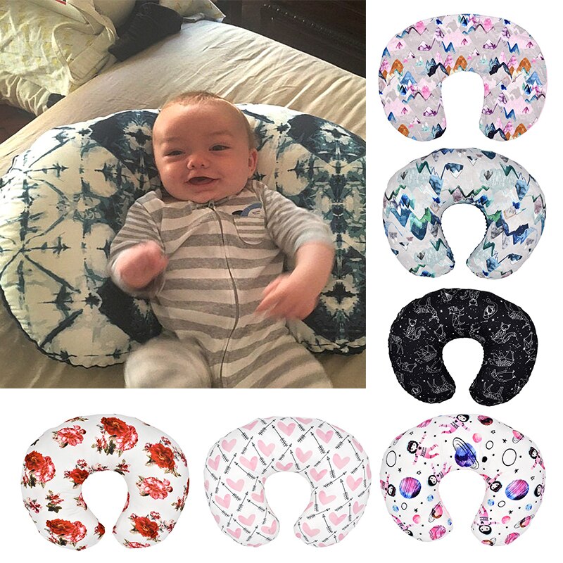 Bébé alimentation taie d'oreiller impression 2 Pack élastique en forme de U allaitement taie d'oreiller multi-fonction amovible taie d'oreiller