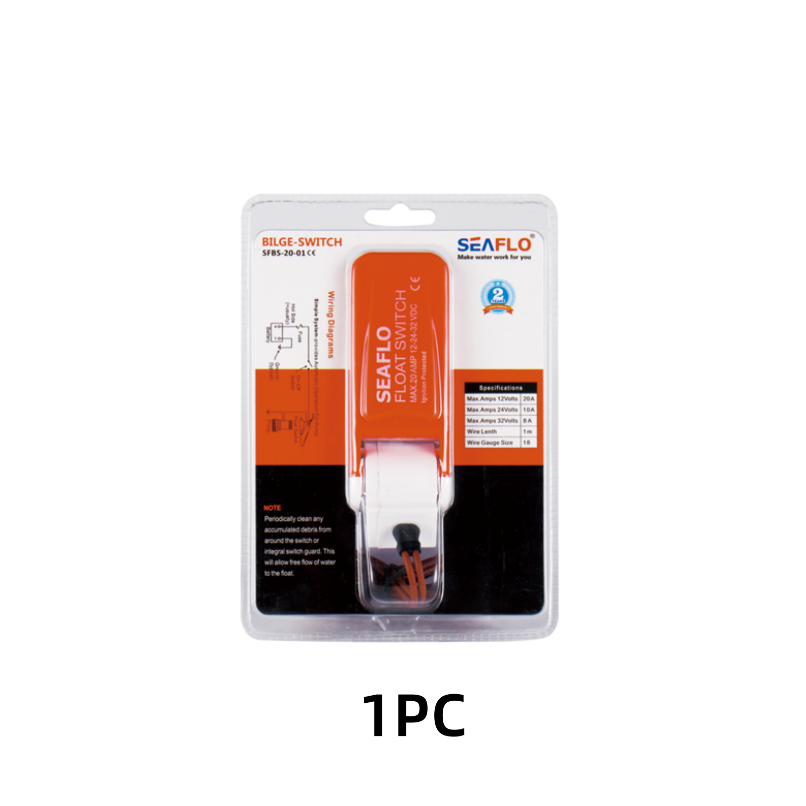 SEAFLO 12V 24V 32V Automatic Bilge Pump Float Switch Bilge Switches Flow For Boat Accessories Marine Submersible Boat Water Pump: Default Title