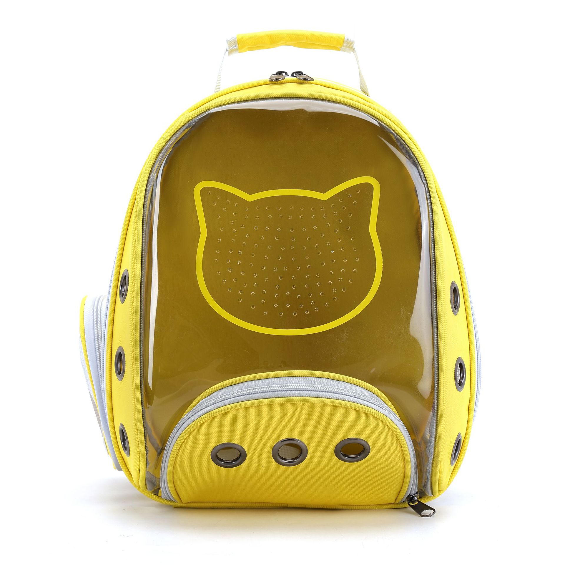 Mochila con ventana para transportar mascotas, bolsa de viaje portátil y transpirable para exteriores, cápsula espacial transparente para gatos y perros