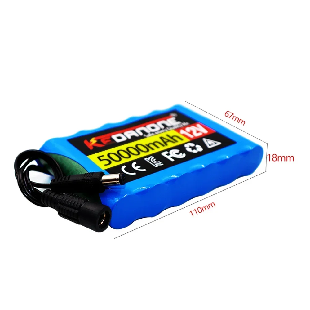 12V 50000mah Portable Super Rechargeable Lithium Ion Battery Pack Capacity DC 12.6v 30Ah CCTV Cam Monitor + Charger