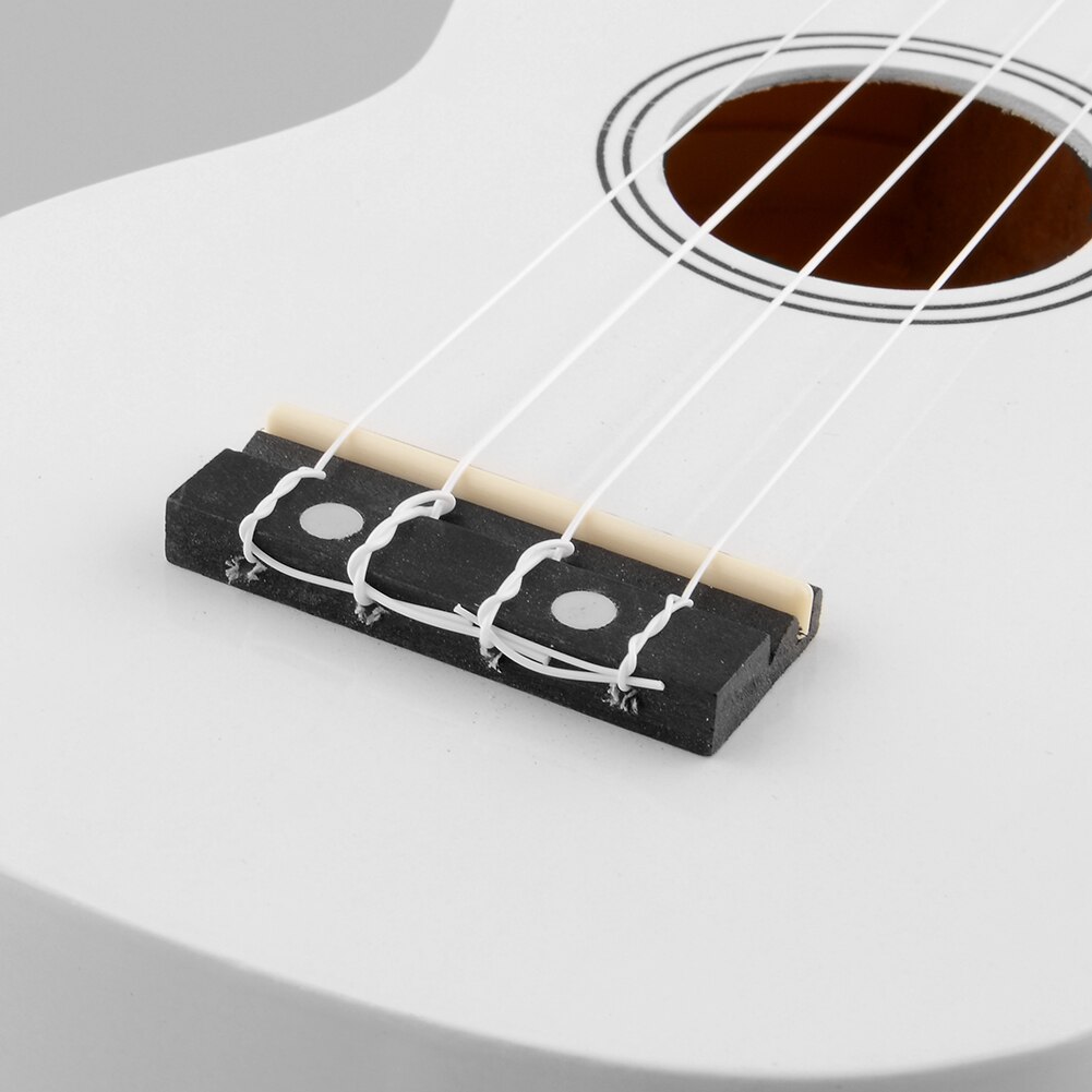 Mini 21 Inches Soprano Ukulele 12 Frets Instrument Hawaiian Style Guitar White Entertainment Supplies