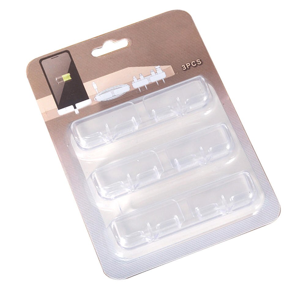 Clip de Cable de silicona para cargador de teléfono móvil, almacenamiento USB, arreglo de línea de datos de ordenador, Clip de Cable fijo de escritorio, organizador Protector: Transparent