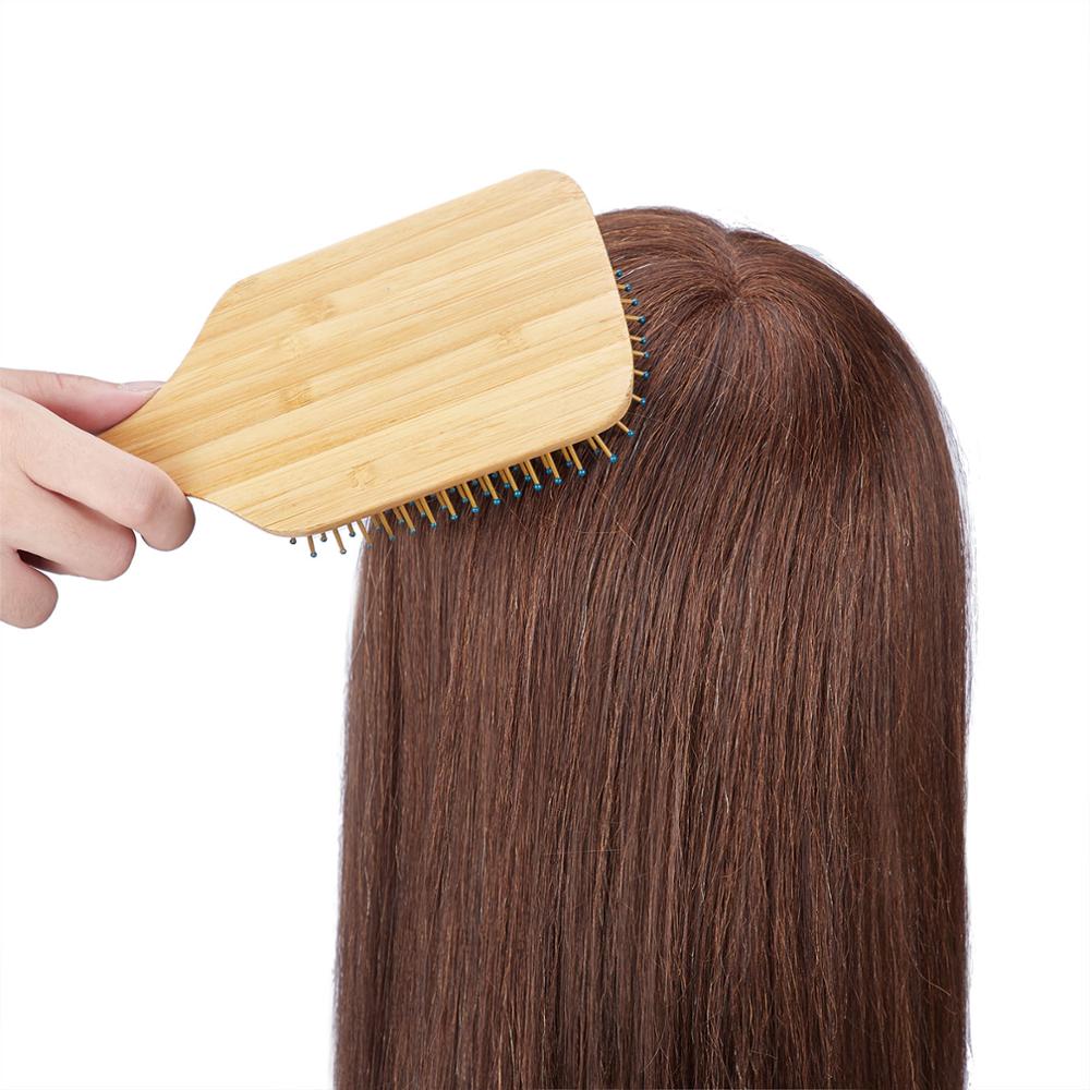 Peine de madera de bambú con pasador para el pelo, cepillo para el pelo, para masaje del cuero cabelludo, para mejorar la salud del cabello