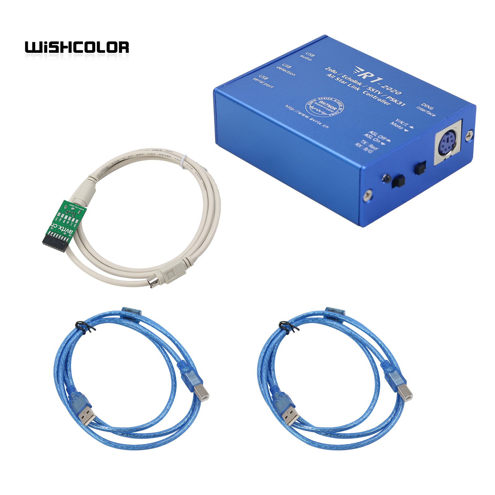 Wishcolor R1 Kit B USB Audio Interface All Star Link Controller USB Sound Card Version for Echolink SSTV PSK31 YY