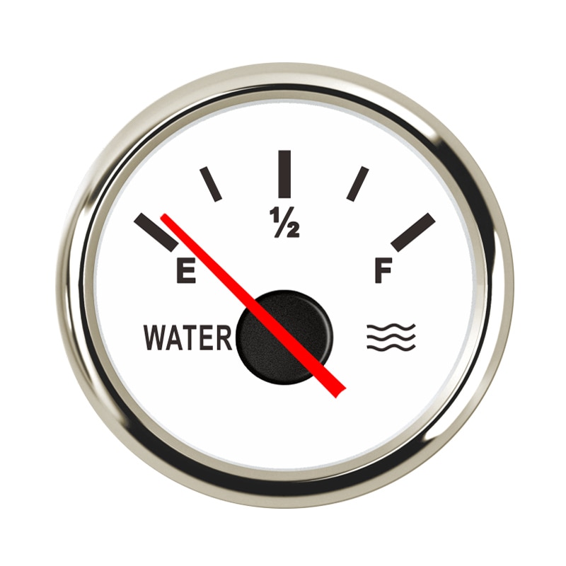 52 Mm Auto Boot Water Niveau Gauge 0 ~ 190ohm Water Tank Niveau Indicator Meter Voor Auto Boot 9 ~ 32V Met Backlight