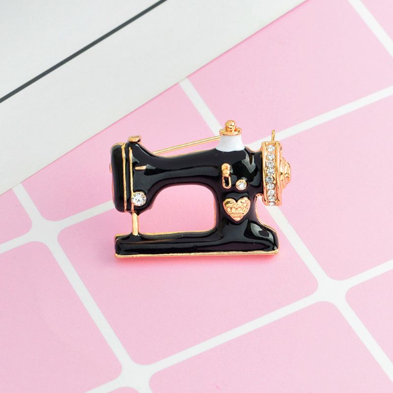 Mode Leuke Naaimachine Broches Trendy Black Metal Broche Pins Charm Sieraden Voor Vrouwen Meisjes