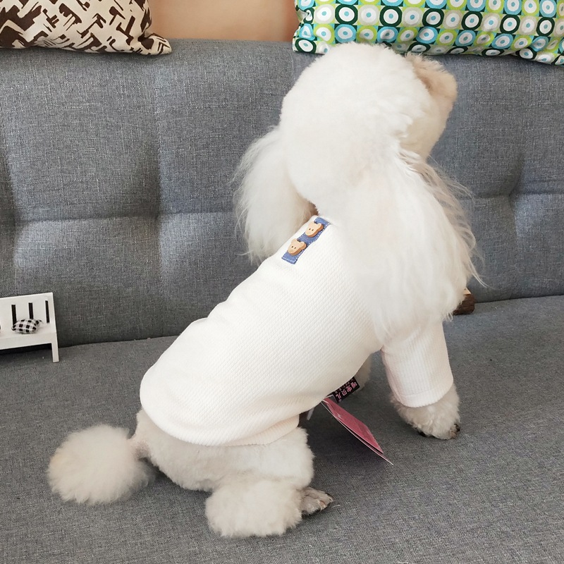T-shirt z mopsem ubrania dla psów Yorkshire Terrier kostiumy Puppy T shirt dla małych psów kamizelki dla psów dla Chihuahua buldog francuski: WHITE / S