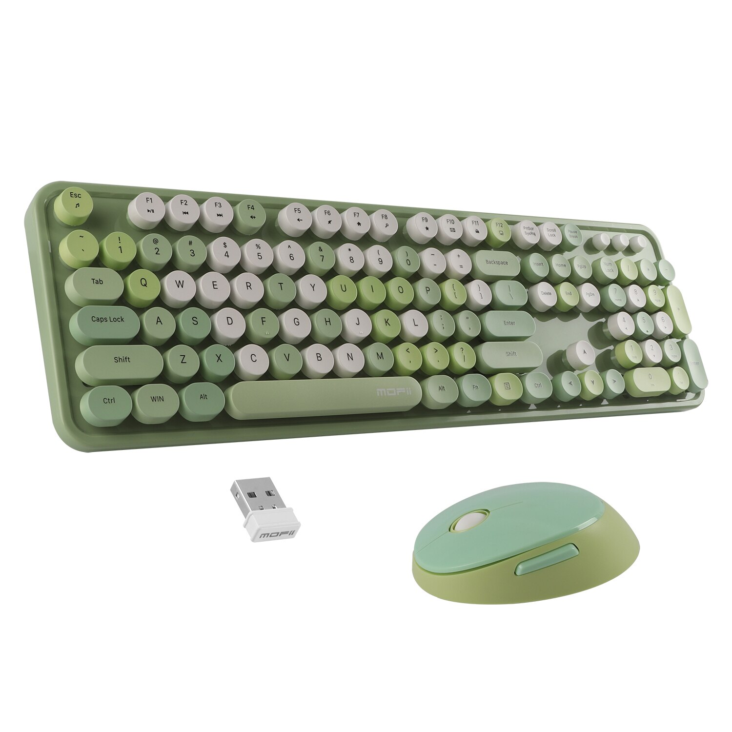 Draadloze Toetsenbord En Muis Combo 104 Keycaps Set Met Usb-ontvanger Voor Pc Laptop Gamer: Green