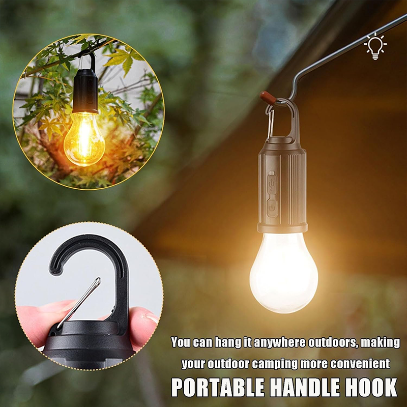 Luz LED Solar portátil para acampar, linterna recargable por USB para exteriores, senderismo, pesca, corte de energía de emergencia, uso de luz de Camping