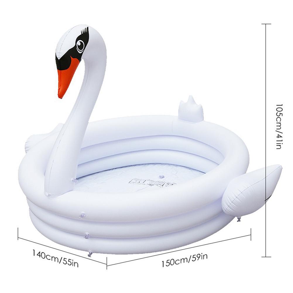 Piscina inflable grande con forma de flamenco para niños piscina familiar de tres capas Circular
