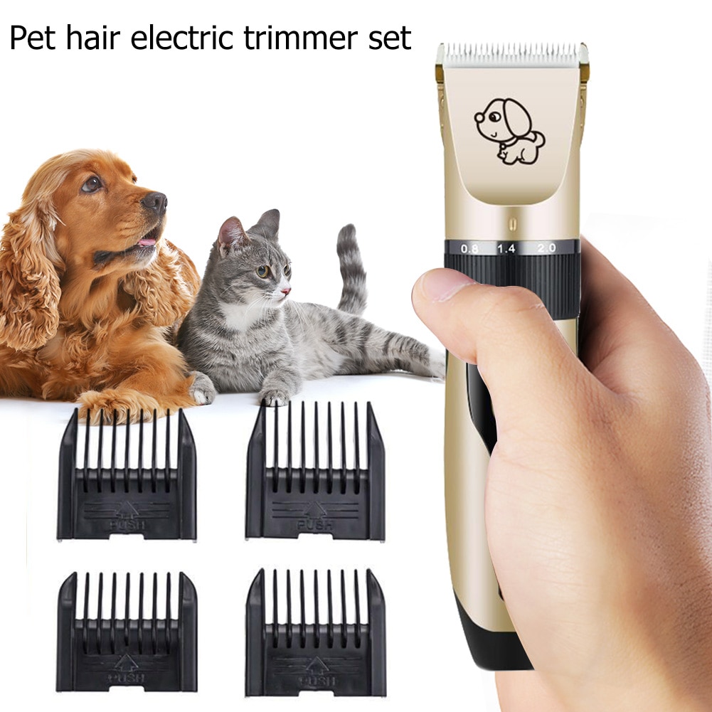 Elektrisk kæledyr hund hår trimmer usb opladning kæledyr hund kat pleje klipper støjsvage kæledyr hårfjerner skæremaskine sæt