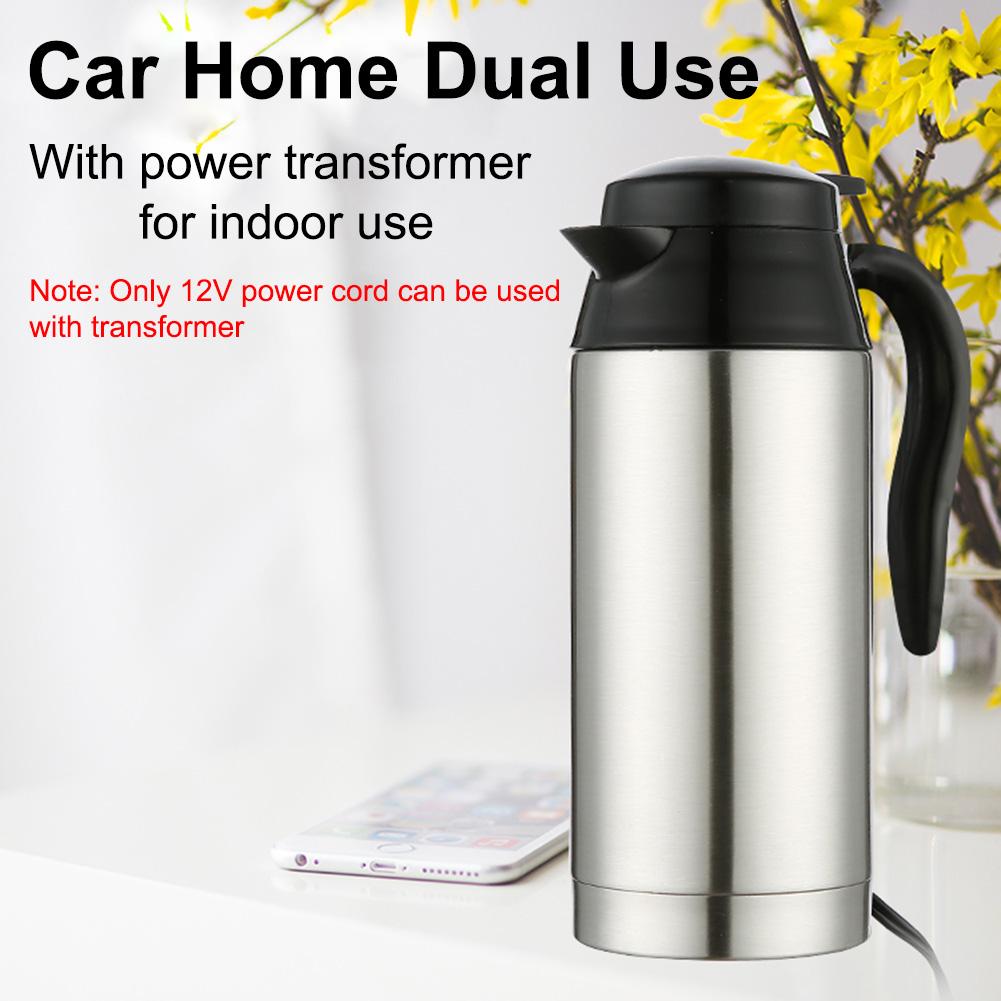 Car Electric Kettle Temperature Control Stainless Steel Tea Kettle BPA-Free Water Boiler Cordless With LED Indicator