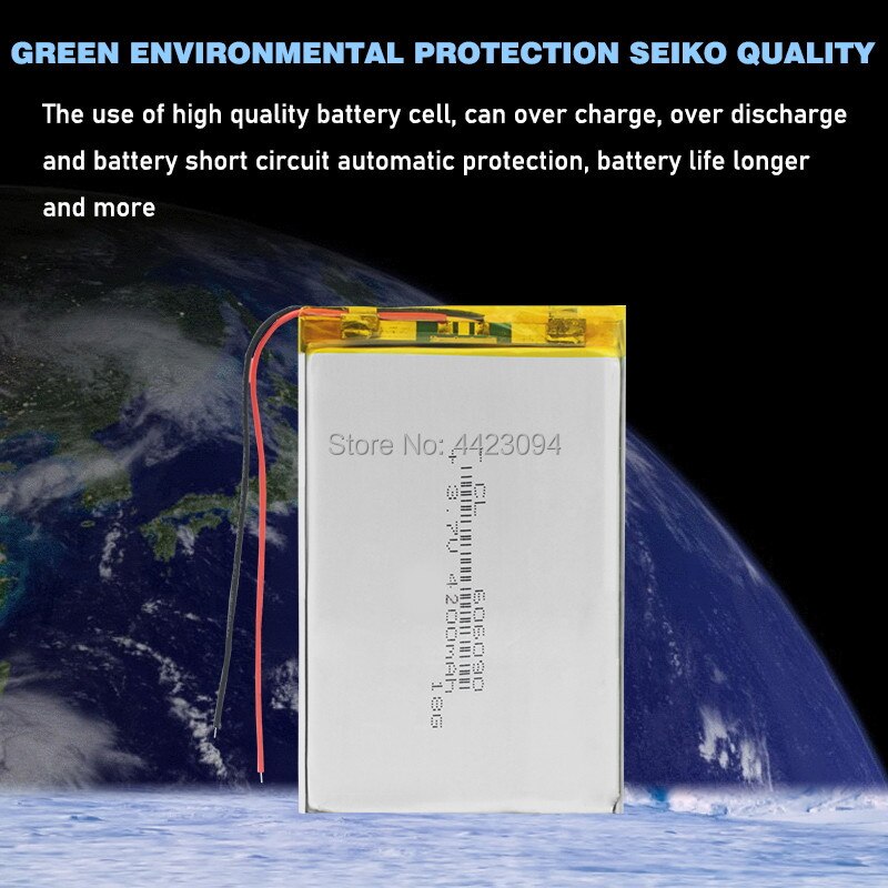 3.7V 606090 4200mAh Rechargeable Lipo Battery Tablet Dvd Camera GPS Electric Toys Laptop Lithium Polymer Batteries