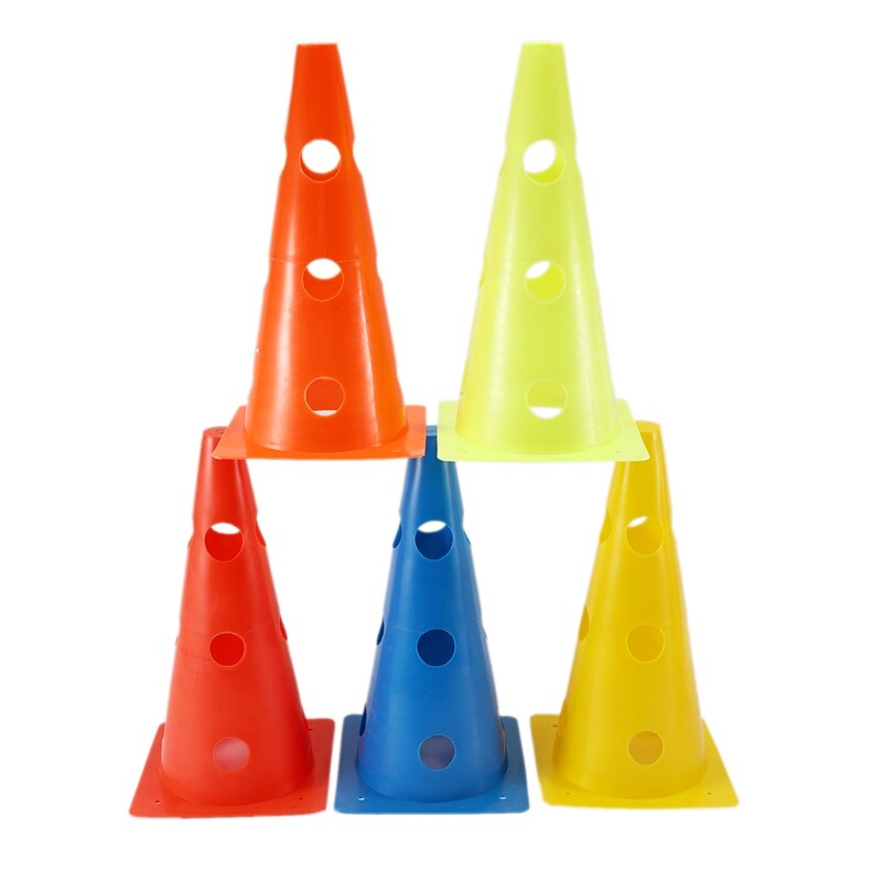 Hot ad -12 inch color perforated plastic cones 10 pack set - soccer, football, basketball, agile drill training venue mark with