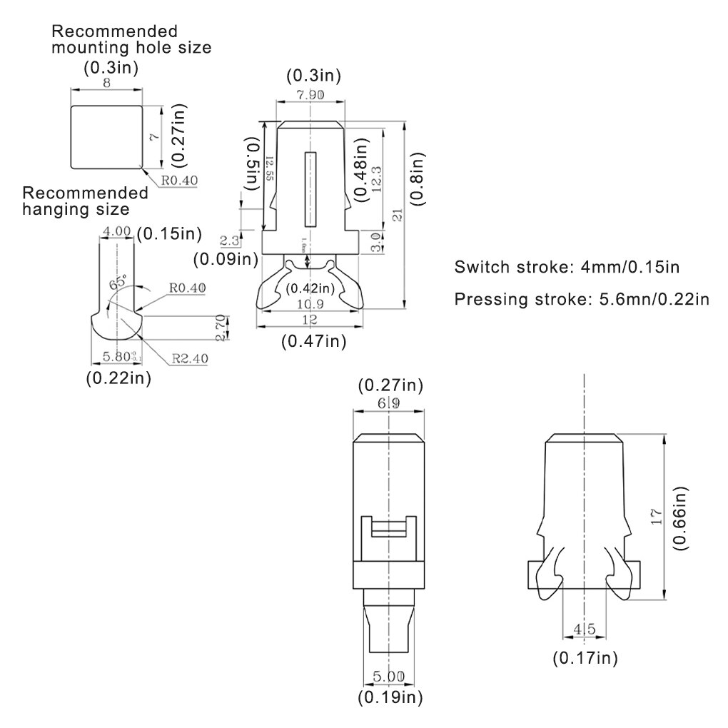 Plastic Garbage Bin Lock Portable Reusable Removable Eyeglasses Case Lid Switch Indoor Outdoor Vehicle Door Latch