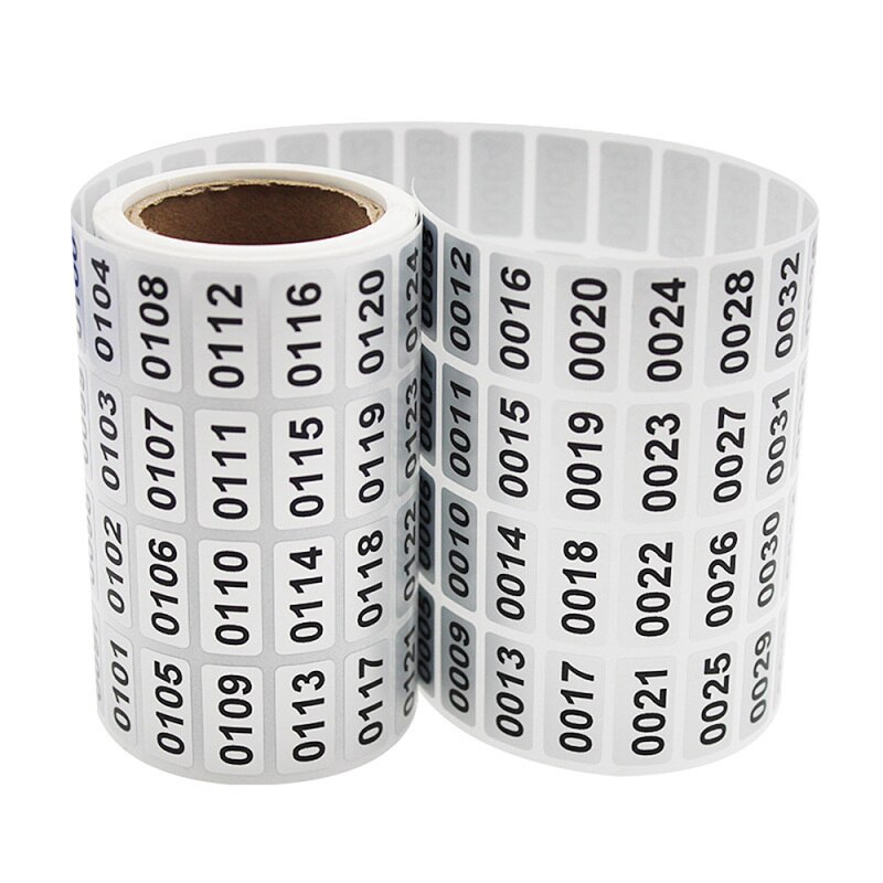 Étiquettes numériques en rouleau, 20x10mm, 1-2000, étanches, effet séquentiel