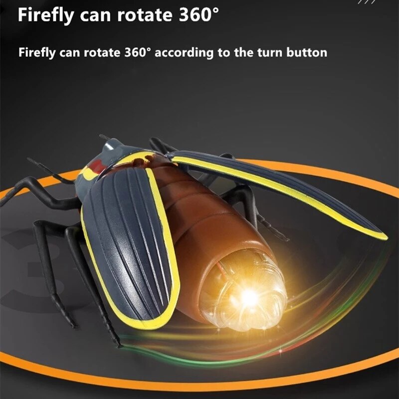 Cute Animal High Simulation Insect Toy Remote Control Firefly Infrared Sensing Portable With Light Flash Swinging Wings Rotation