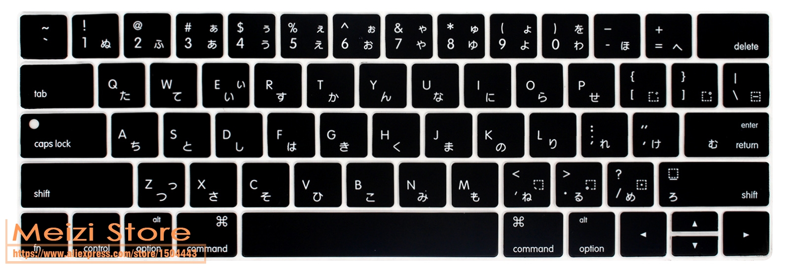 Japanese Japan Language Keyboard Cover for MacBook Pro with Touch Bar 13 15 inch A2159, A1989, A1990 A1707: black