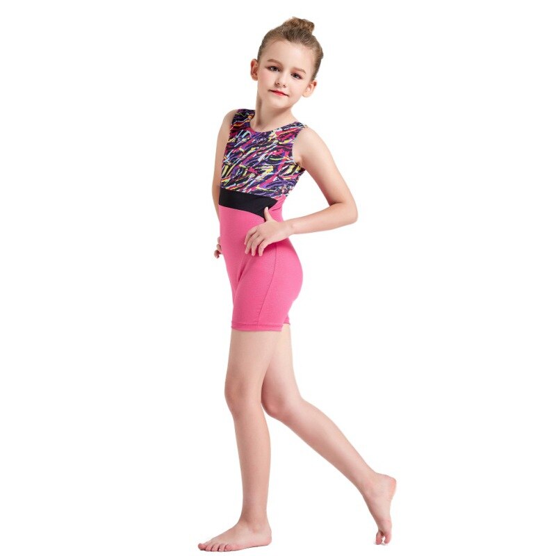 Kids Dance Leotard Sleeveless Ballet Dance Exercise Clothes Slim Biketard Catsuit Gymnastics Suit Clothes