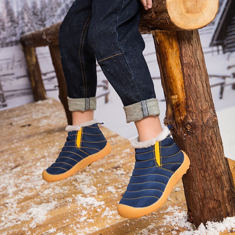 Boys and Girls Winter Warm Short Boots Waterproof Ski-proof Cotton Shoes